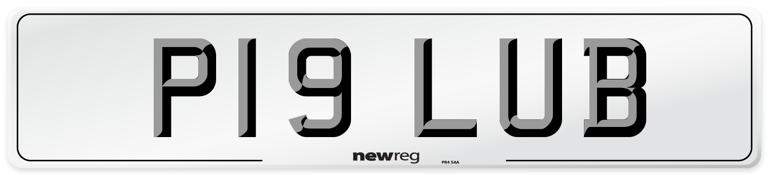 P19 LUB Number Plate from New Reg